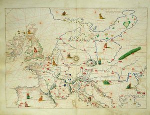 El continente de Europa, de un Atlas del Mundo en 33 Mapas, Venecia, 1 de septiembre de 1553